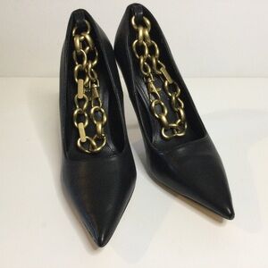Black Chain Detail Women's Shoes
